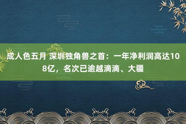 成人色五月 深圳独角兽之首：一年净利润高达108亿，名次已逾越滴滴、大疆