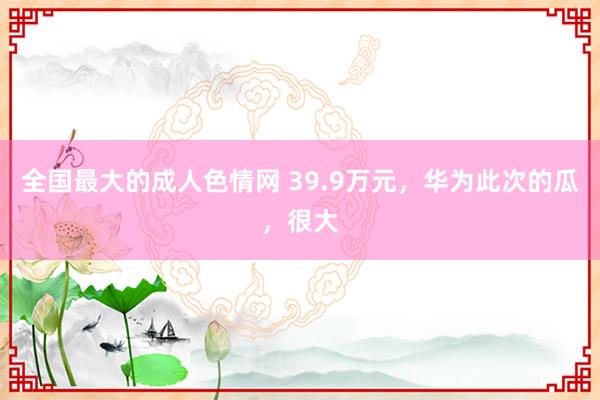 全国最大的成人色情网 39.9万元，华为此次的瓜，很大