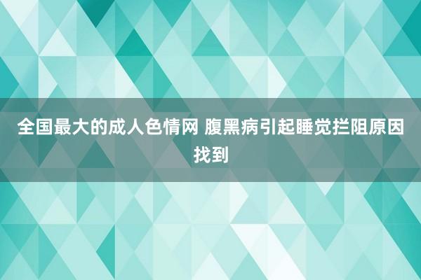 全国最大的成人色情网 腹黑病引起睡觉拦阻原因找到