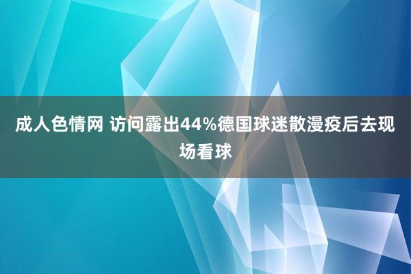 成人色情网 访问露出44%德国球迷散漫疫后去现场看球