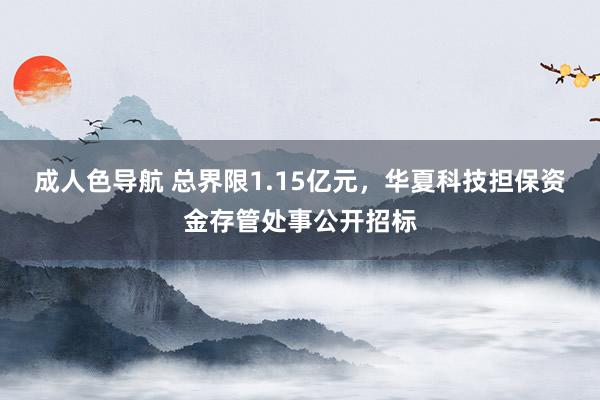 成人色导航 总界限1.15亿元，华夏科技担保资金存管处事公开招标